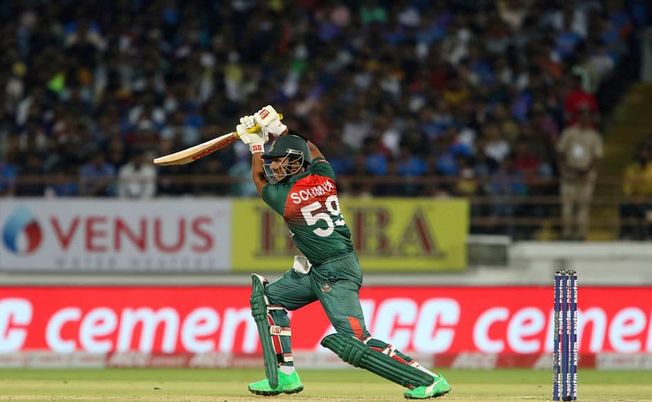 Bangladesh’s Soumya Sarkar played a cameo innings of 30 runs off 20 balls following Naim’s dismissal.