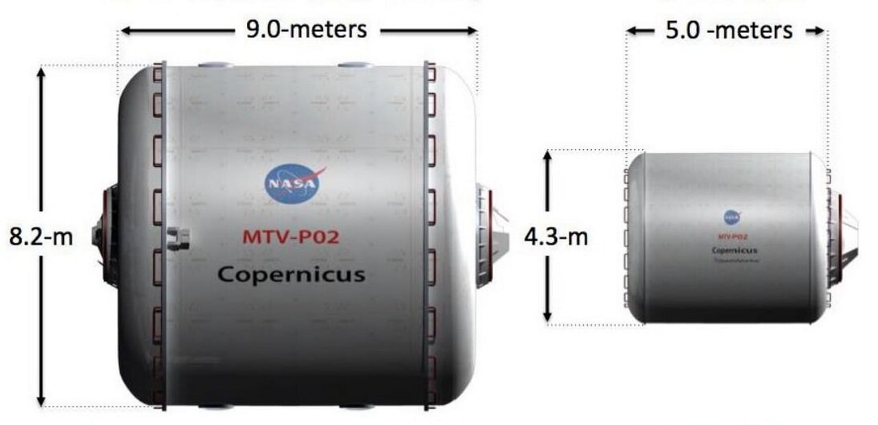 The standard habitation module as compared to the special hibernation module. Image credit: ESA