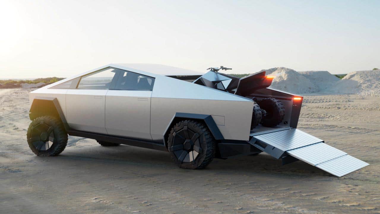 The ‘one more thing’ at the Cybertruck event was an all-electric ATV, and it even charges from the truck’s bed.