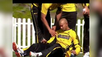 Watch: Australian all-rounder Ashton Agar left a bloody mess while trying to take brother Wes's catch in domestic fixture