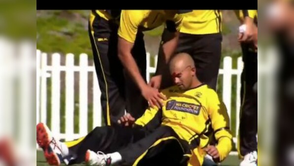 Watch: Australian all-rounder Ashton Agar left a bloody mess while trying to take brother Wes's catch in domestic fixture
