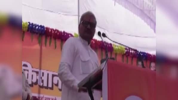 BJP MP Janardan Mishra says anyone trying to recover loans from Madhya Pradesh farmers 'will be strangulated and their hands will be broken'