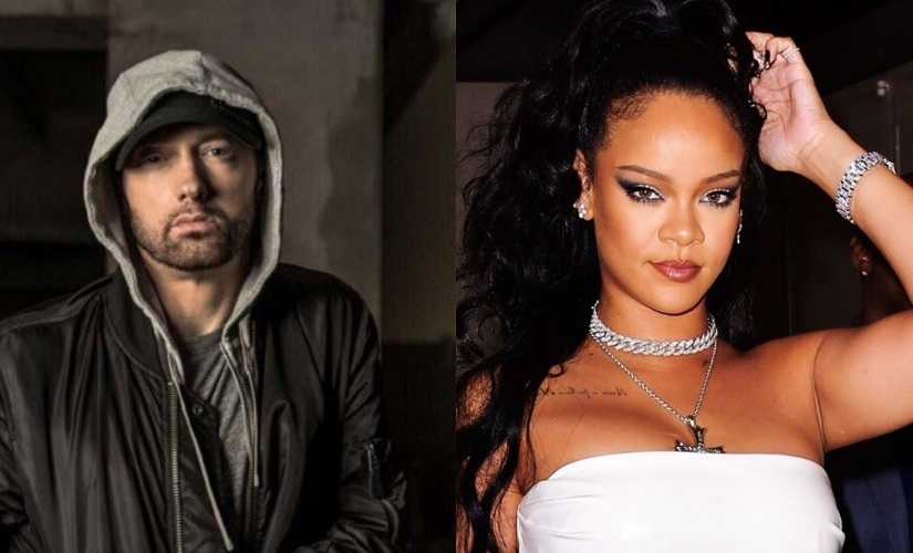 Eminem and Rihanna. Images from Twitter