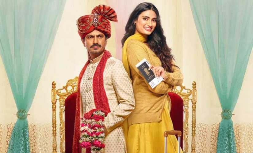 Nawazuddin Siddiqui and Athiya Shetty in a poster for Motichoor Chaknachoor. Image from Twitter