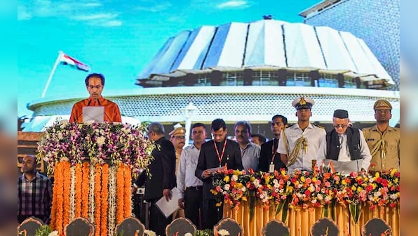 Uddhav Thackeray sworn in as Maharashtra CM at Mumbai's Shivaji Park; six other MLAs also take oath as ministers