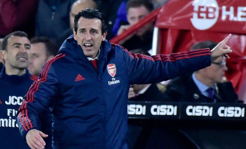 Arsenal manager Unai Emery during a Premier League game. AP
