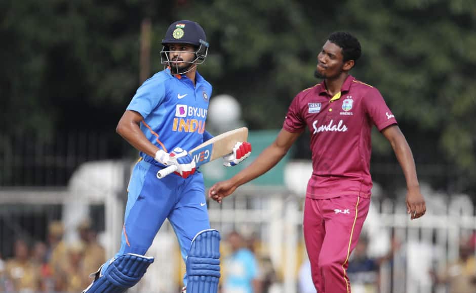 After a solid start, Shreyas Iyer, who has announced himself as India’s No 4 batsman, yet again played a quick-fire knock of 53 off 32 balls. AP 