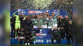 Scottish League Cup: Christopher Jullien scores as Celtic edge past bitter rivals Rangers to win 10th consecutive domestic trophy