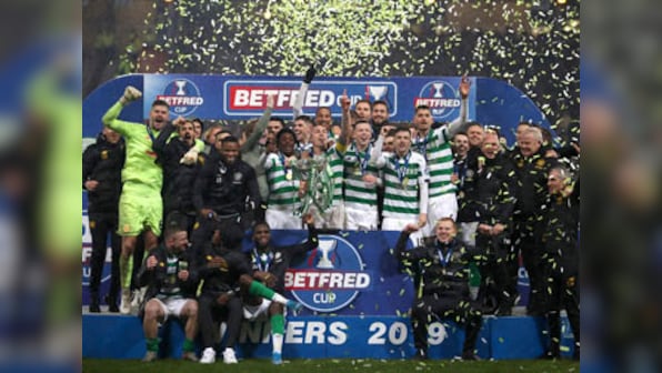 Scottish League Cup: Christopher Jullien scores as Celtic edge past bitter rivals Rangers to win 10th consecutive domestic trophy