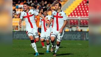 Serie A: Genoa's Goran Pandev scores remarkable goal from 40 metres before being sent off in draw against Lecce