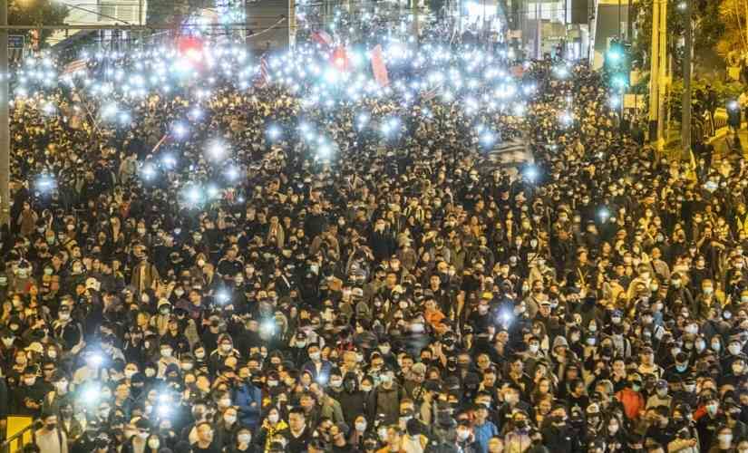 Pro-democracy protesters march from Victoria Park to Central in Hong Kong. By Lam Yik Fei © 2019 The New York Times