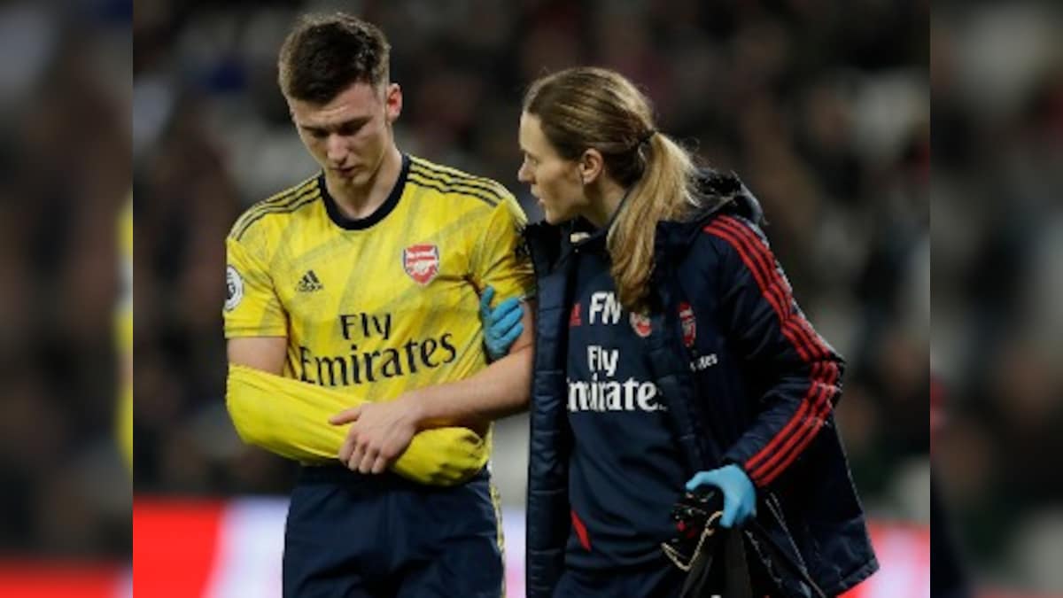 Premier League: Arsenal full-back Kieran Tierney facing extended spell on sidelines after dislocating shoulder against West Ham