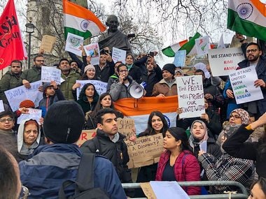 CAA Protesters Gather At Gandhi Statue In London, Demand Withdrawal Of ...