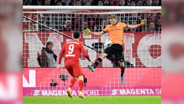 Bundesliga: Bayer Leverkusen keeper Lukas Hradecky helped his team beat Bayern Munich despite losing a contact lens