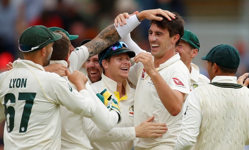 Australian players celebrate after winning the first Ashes 2019 Test at Edgbaston. Reuters