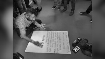 Congress MLA slits own palm, inks posters with blood at Assam Assembly premises in bizarre protest against sale of defunct state-owned firms