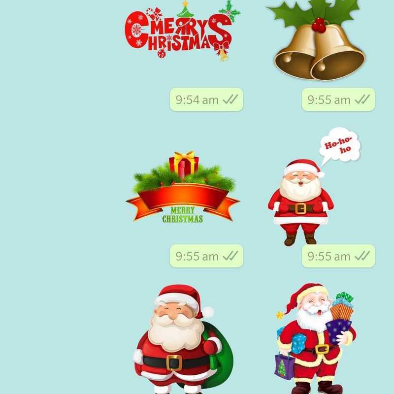 Christmas themed WhatsApp stickers. 