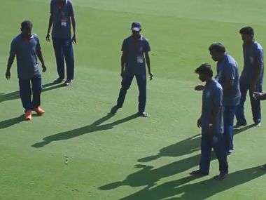 Watch: Snake delays start of Andhra's Ranji Trophy opener against defending champions Vidarbha Watch: Snake delays start of Andhra's Ranji Trophy opener against defending champions Vidarbha