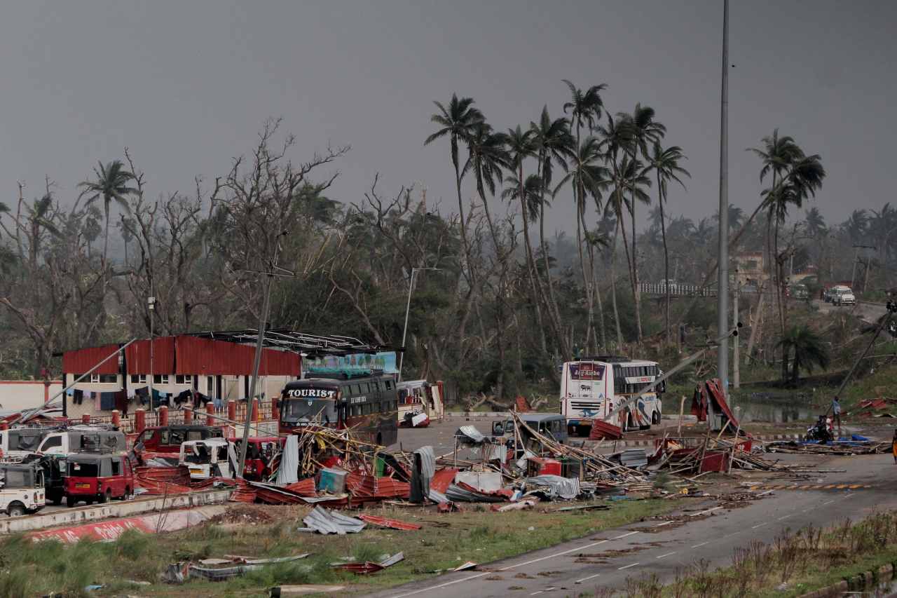 The Bay of Bengal Sea's eastern coast town of Odisha in the aftermath of the cyclone Fani , 65 km away from the eastern Indian state Odisha's capital city Bhubaneswar, on 7 May 2019. Image: STR/NurPhoto via Getty