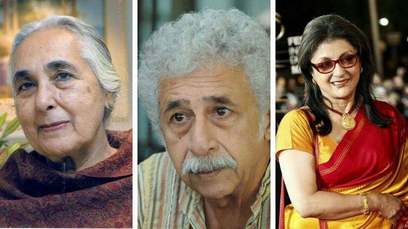 Romila Thapar, Naseeruddin Shah and Aparna Sen. Images via Facebook