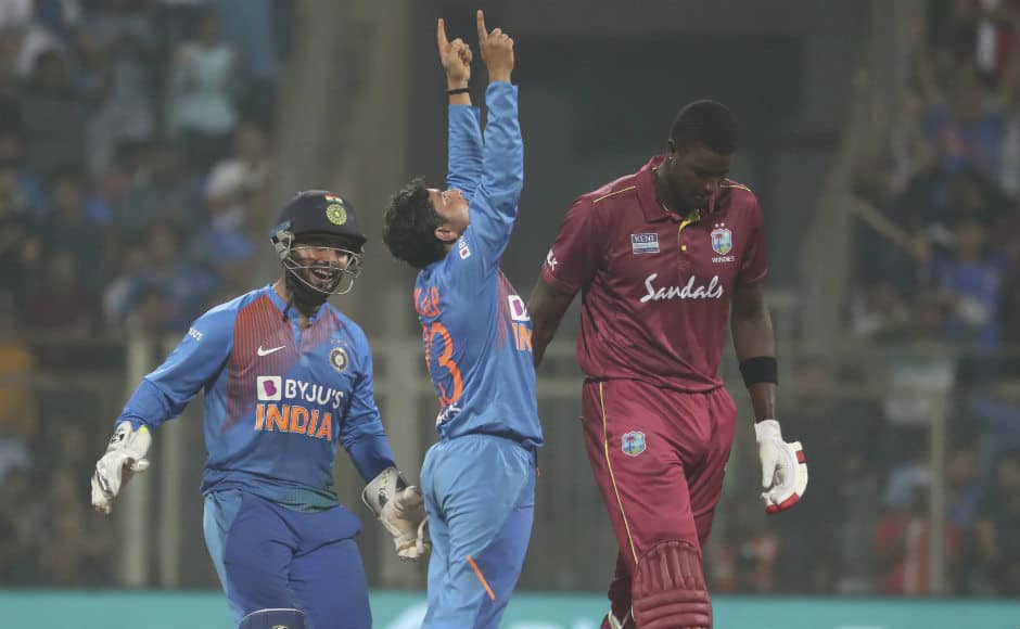 Kuldeep Yadav starred for the hosts in the bowling department, becoming the first Indian cricketer to claim two hat-tricks in international cricket. AP 