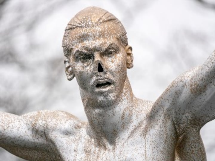 Vandals chop nose off of Zlatan Ibrahimovic's statue in Stockholm after star's investment in Swedish club Hammarby