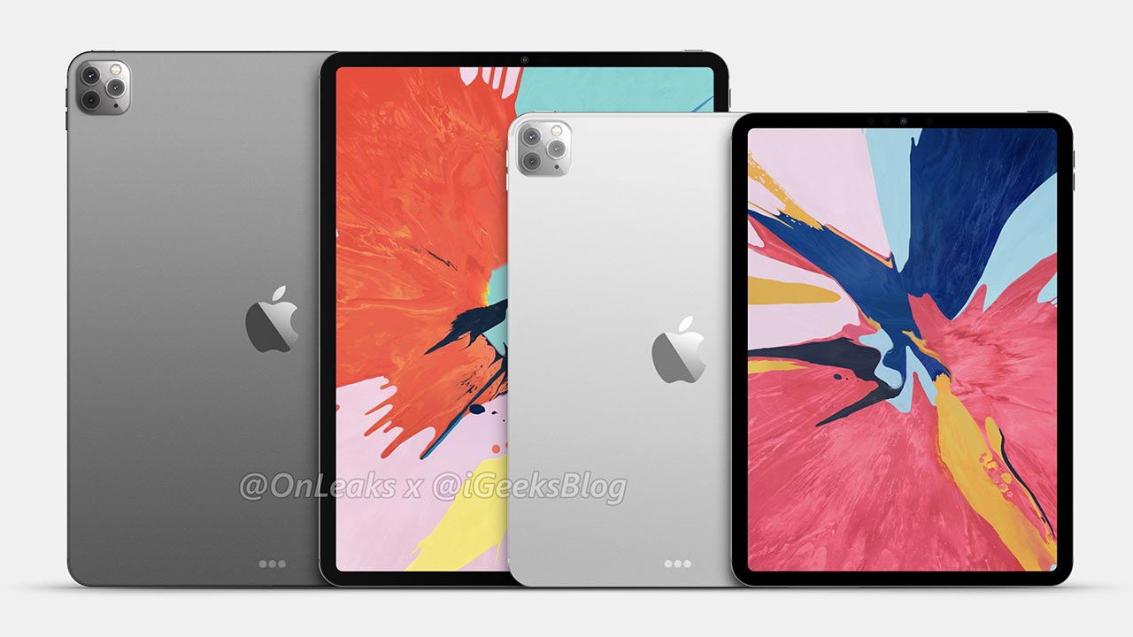2020 Apple iPad Pros renders. Image: @OnLeaks/iGeekdBlog