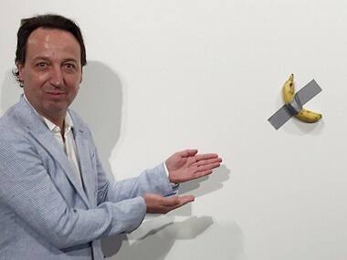 A grudging defense of Maurizio Cattelan's $120,000 banana, which has won art-world notoriety, and public visibility