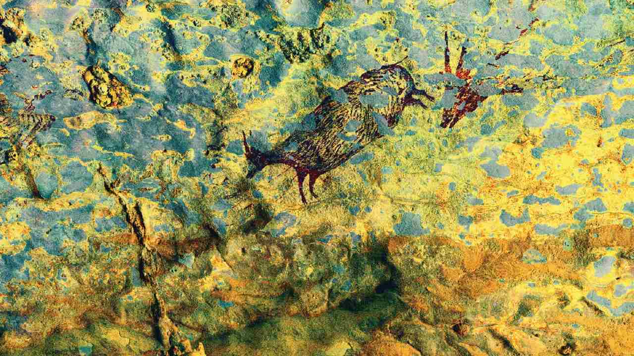 Indonesian cave paintings show the dawn of imaginative art and human spiritual belief Indonesian cave paintings show the dawn of imaginative art and human spiritual belief