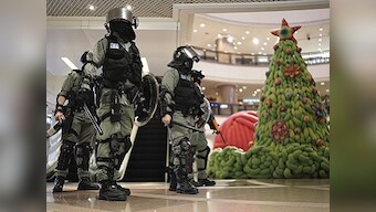 Hong Kong protests resume in shopping centres, streets: Demonstrators don Santa hats, clash with police in Mong Kok district