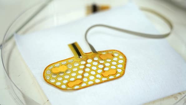 These wearable neck stickers track muscle activity to help people that have trouble swallowing