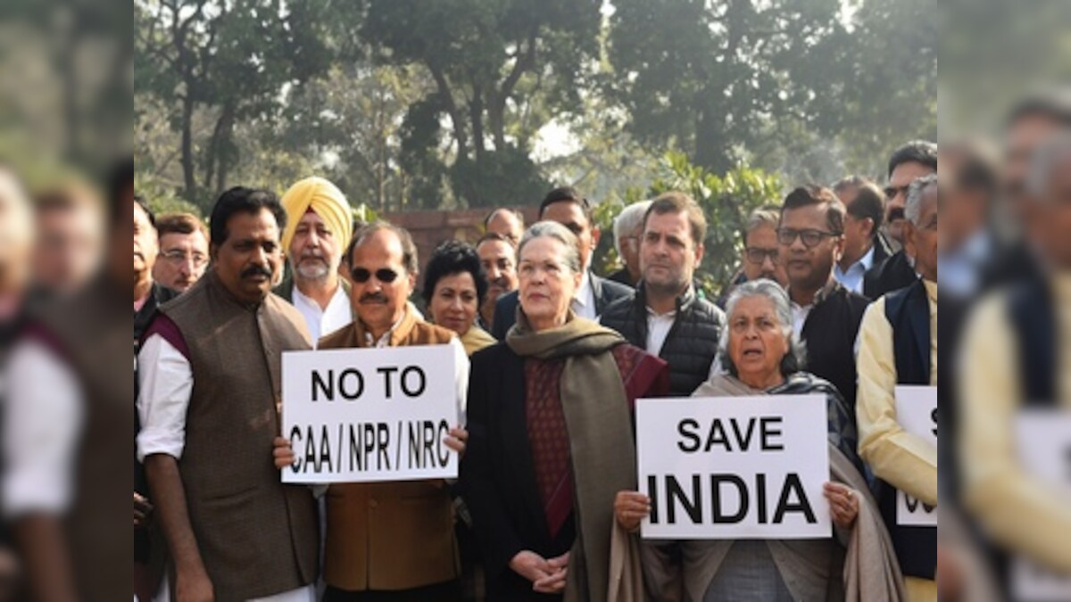 Congress leaders attend Budget Session of Parliament wearing black armbands to express solidarity with anti-CAA, NRC protesters