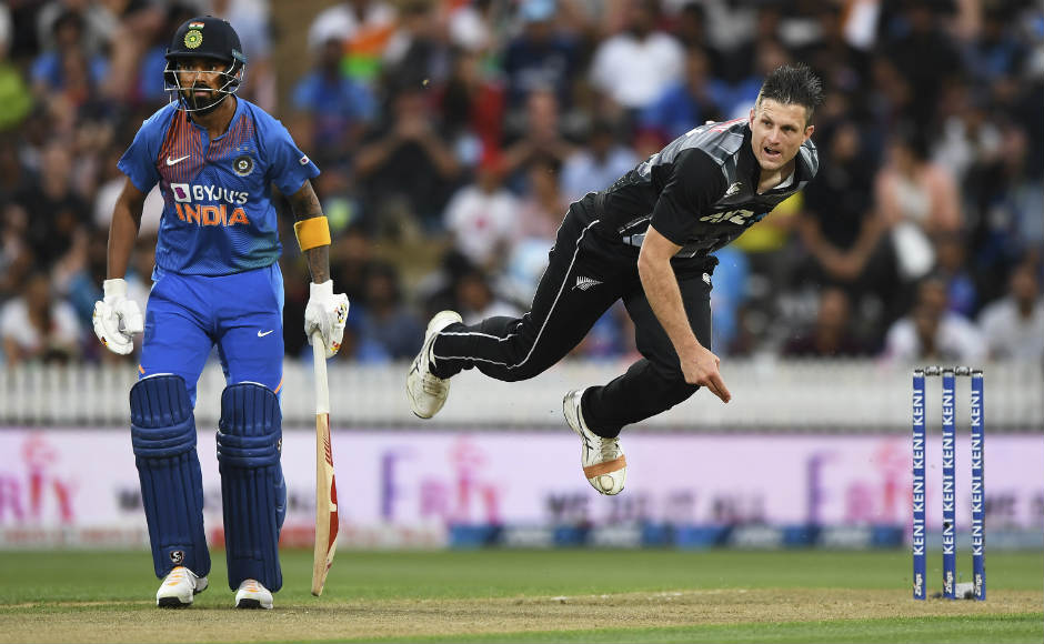 Hamish Bennett picked up three crucial wickets, those of Rohit Sharma, Virat Kohli and Shivam Dube, but was expensive and conceded 54 runs from his four overs. AP 