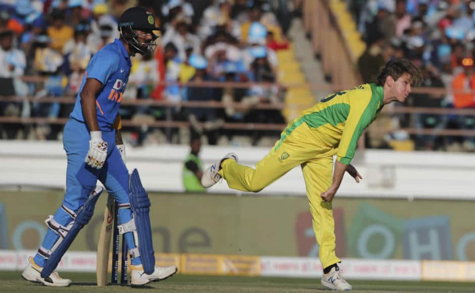 Leggie Adam Zampa, the pick of the Aussie bowlers, picked up three crucial wickets and conceeded only 50 runs in his spell. AP 