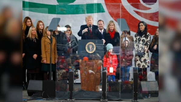 'Unborn children have never had a stronger defender,' Donald Trump becomes first US president to attend anti-abortion rally
