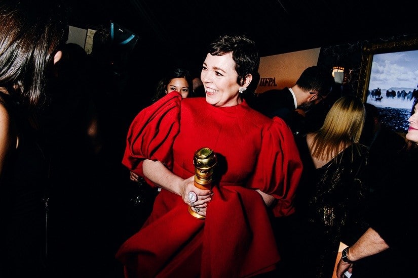 Olivia Colman at the official Golden Globes after-party, hosted by the Hollywood Foreign Press Association. By Nina Westervelt © 2020 The New York Times