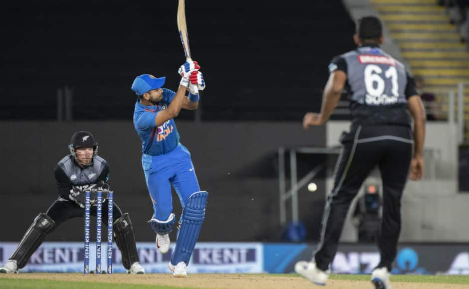 After his heroics in the first T20I, Shreyas Iyer once again came to the party, smacking 44 runs off 33 balls, a knock which was studded with three maximums and a four. AP 