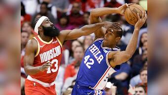 NBA: James Harden powers Rockets to victory over 76ers; Celtics edge past Hawks