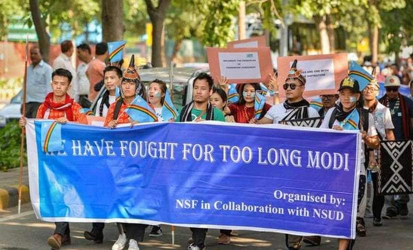 File image of Naga students seeking early resolution of the Naga issue. PTI