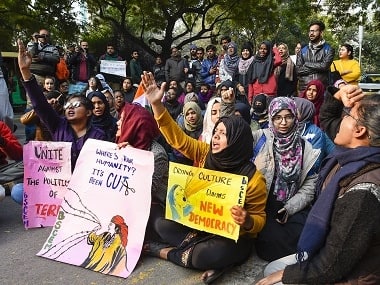 Women from different faiths don hijabs during sit-in at Jantar Mantar to protest attacks on Muslim women during anti-CAA stir