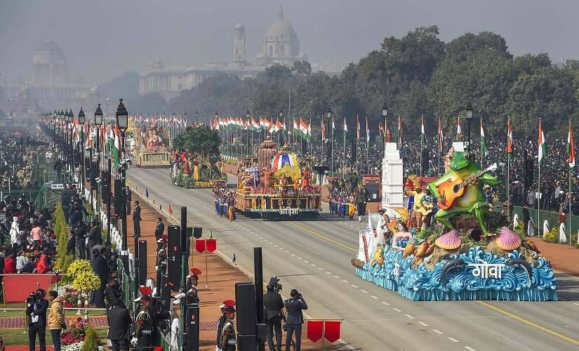 Tableaus of Goa, Meghalaya and other states pass through Rajpath during the 71st Republic Day Parade. PTI