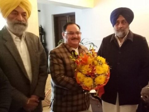 JP Nadda irons out differences with SAD ahead of Delhi polls; after distancing itself over CAA, NDA ally will now back BJP for 8 Feb elections JP Nadda irons out differences with SAD ahead of Delhi polls; after distancing itself over CAA, NDA ally will now back BJP for 8 Feb elections