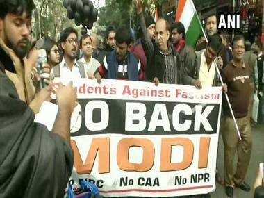 'Go Back Modi': TMC, CPM activists raise placards during protests against CAA, NRC ahead of PM's West Bengal visit