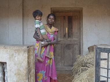 Yogita Vaje outside her aanganwadi. Firstpost/Shraddha Ghatge