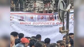 BJP workers create ruckus at Bengaluru's Jyothi Nivas College amid protest against installation of pro-CAA posters at institution