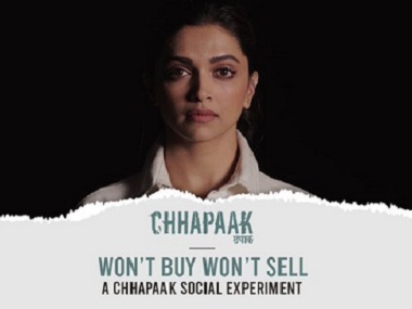 Deepika Padukone, Chhapaak team's #WontBuyWontSell campaign tells only half the story of acid attacks in India Deepika Padukone, Chhapaak team's #WontBuyWontSell campaign tells only half the story of acid attacks in India