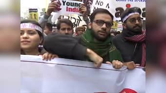 Anti-CAA, NRC protests: Led by Umar Khalid, students from various universities march from Delhi’s Mandi House to Jantar Mantar