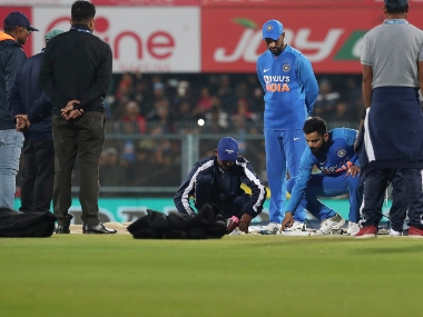India vs Sri Lanka: Rain plays spoilsport, first T20I called off without a ball bowled due to wet patches on pitch India vs Sri Lanka: Rain plays spoilsport, first T20I called off without a ball bowled due to wet patches on pitch