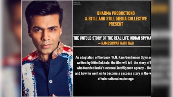 Karan Johar announces Dharma Productions' next film, on Indian spymaster and R&AW founder RN Kao