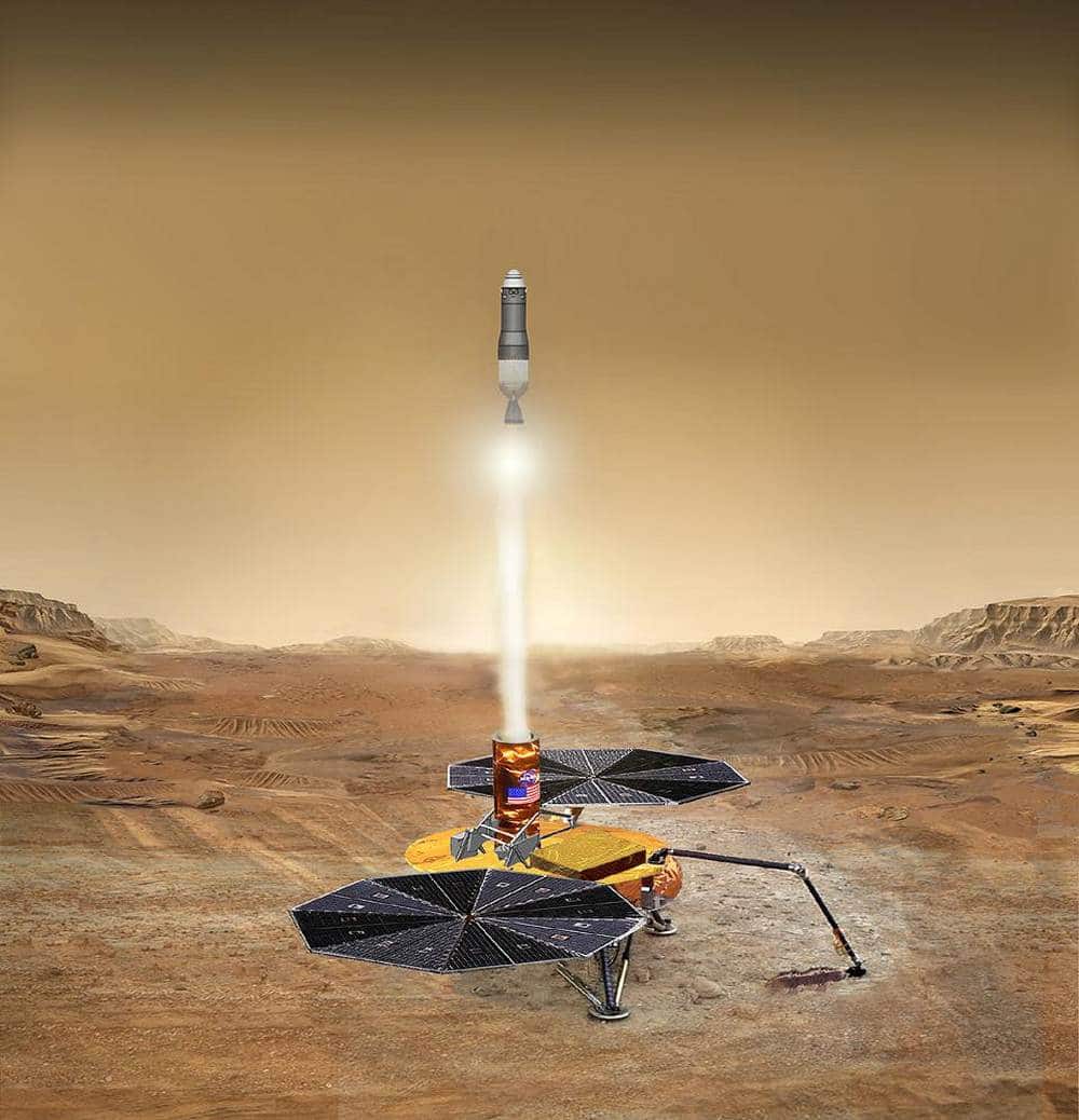 Artist illustration of the Mars sample return mission. Image credit: NASA